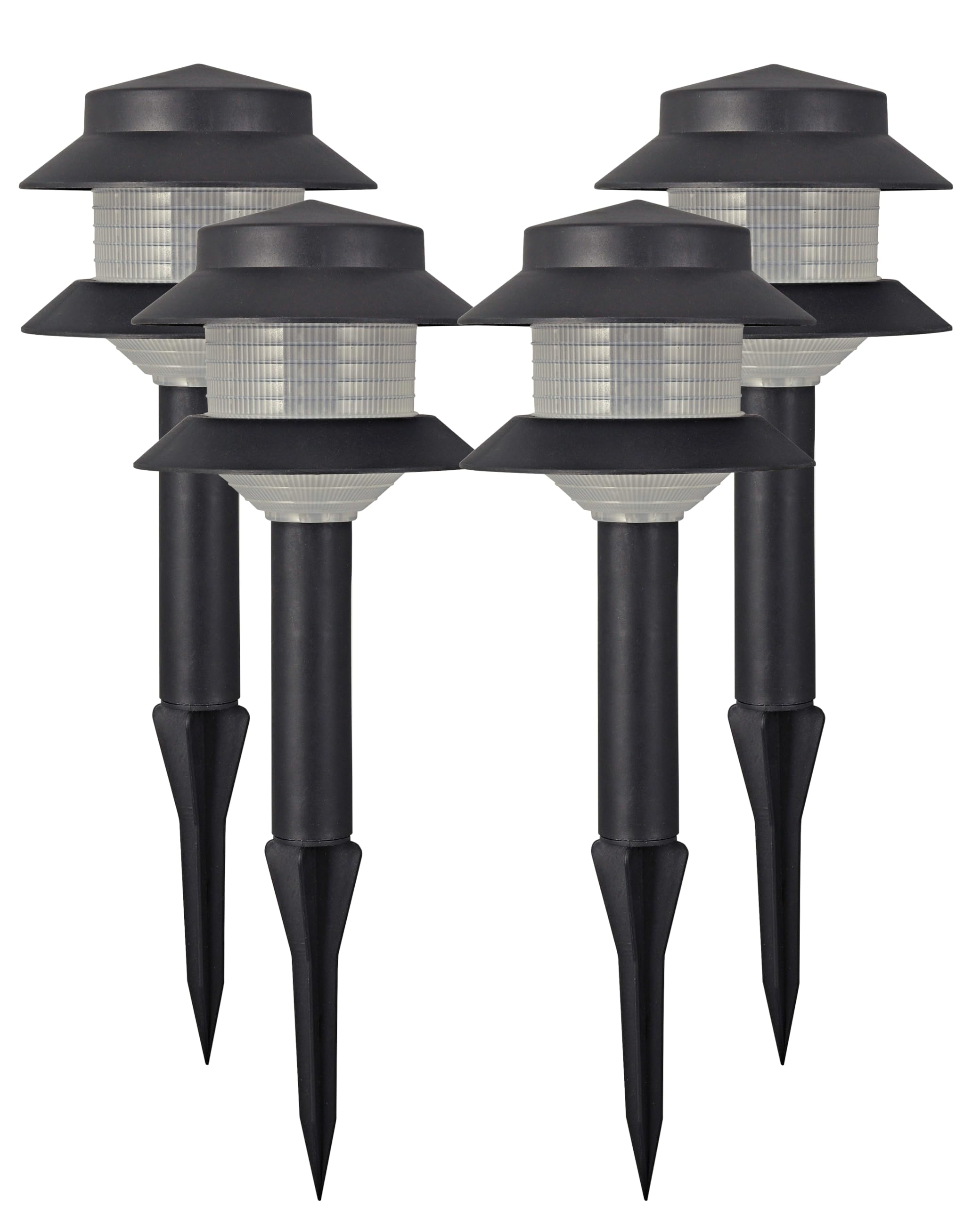 CyberTech Lighting 12V LED Pagoda Landscape Lights, Plastic